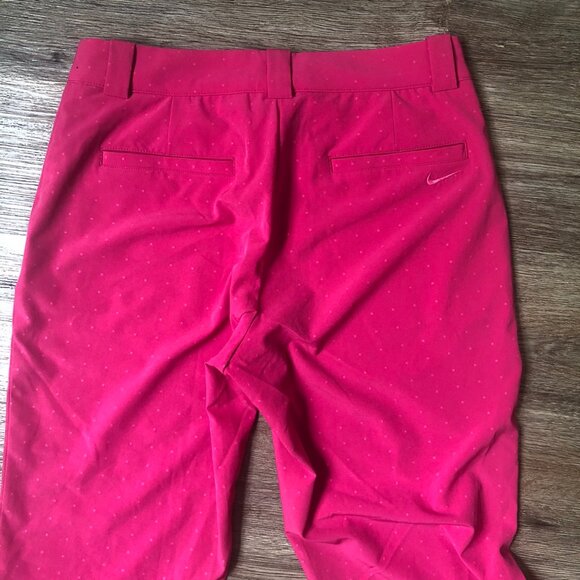 NIKE Golf Tour Performance Dri-Fit Pink Polka Dot Straight Pants Size0 27" - Picture 3 of 7